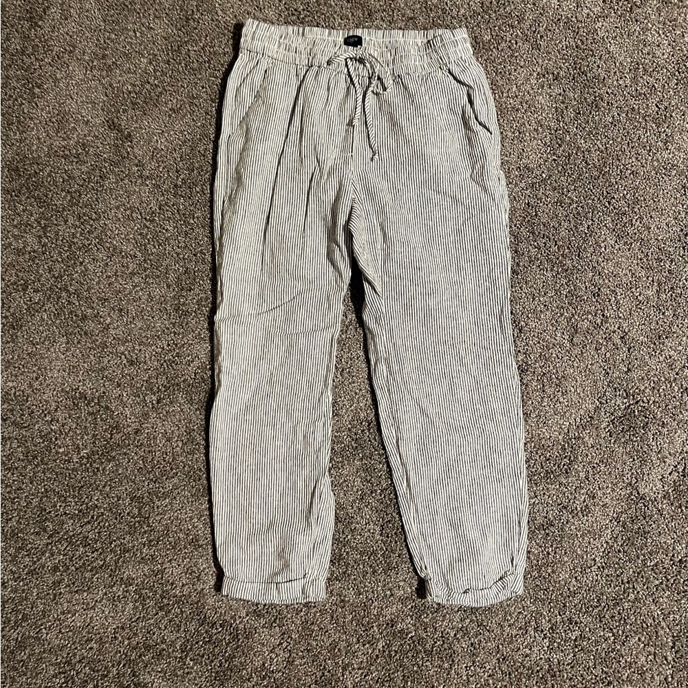 J. Crew Linen-Blend Slim Wide-Leg Drawstring Pant